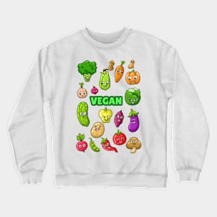 VEGAN FOOD CARTOON Crewneck Sweatshirt